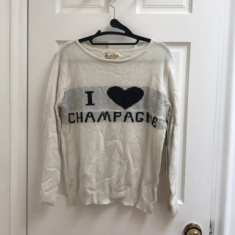For Love & Lemons I Heart Champagne Sweater